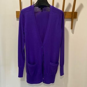 J. Crew Wool Purple Cardigan